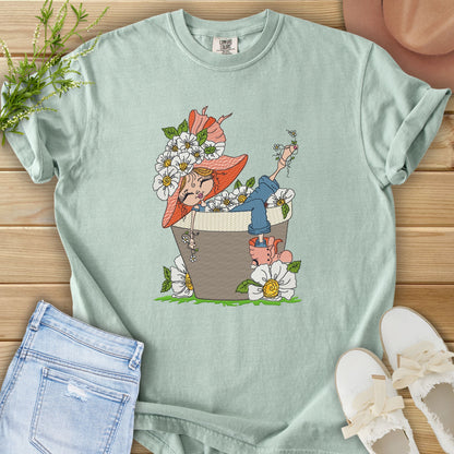 Faux Embroidery Life in Full Bloom Tee