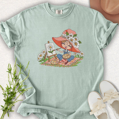 Faux Embroidery Life in Full Bloom Tee
