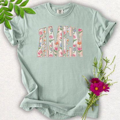 Faux Floral Patchwork AMEN Tee