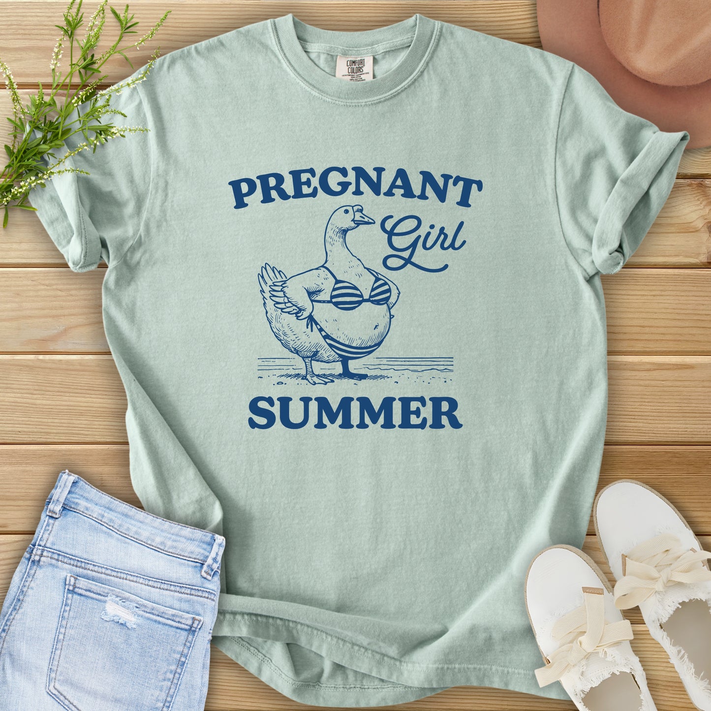 Pregnant Girl Summer Humor Tee