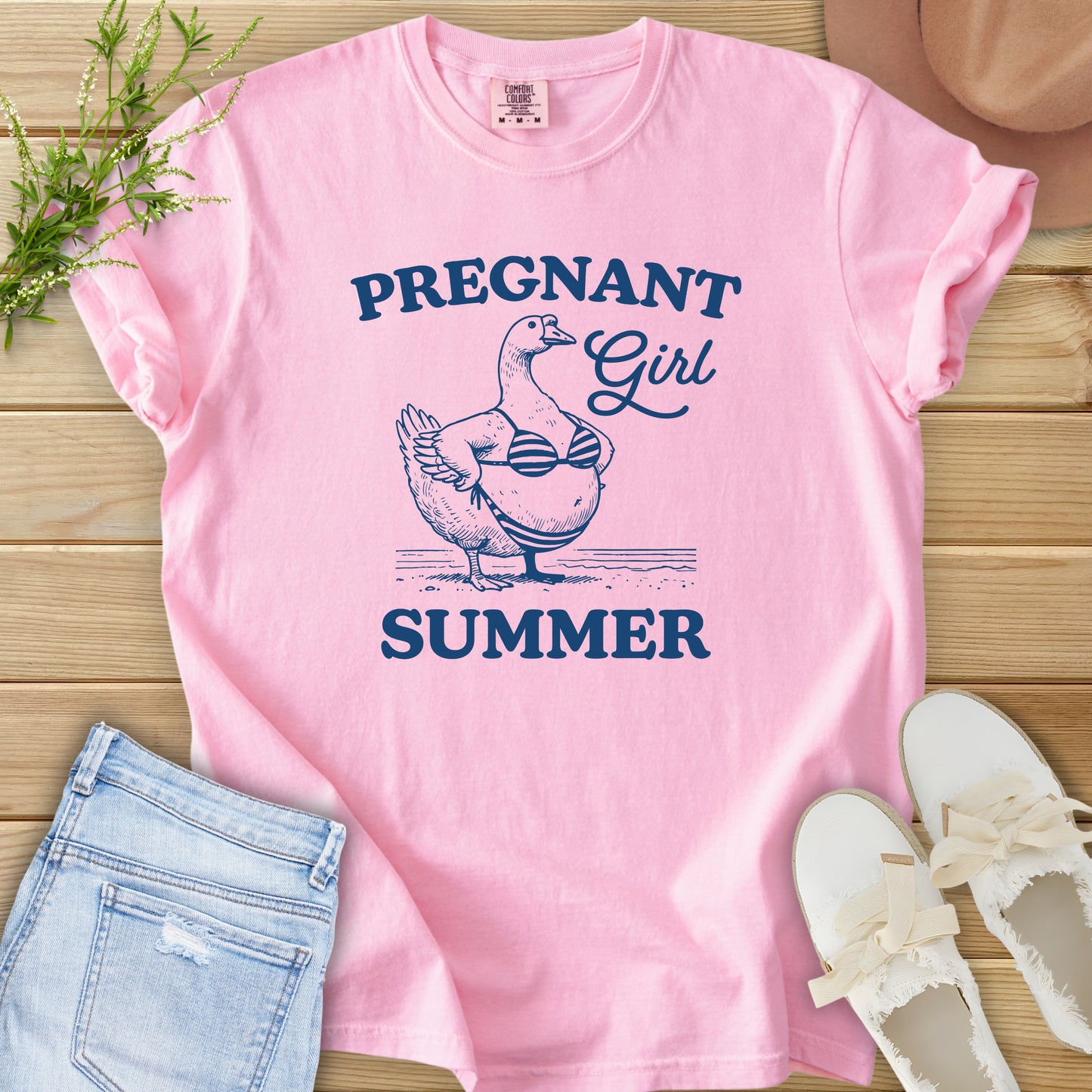 Pregnant Girl Summer Humor Tee