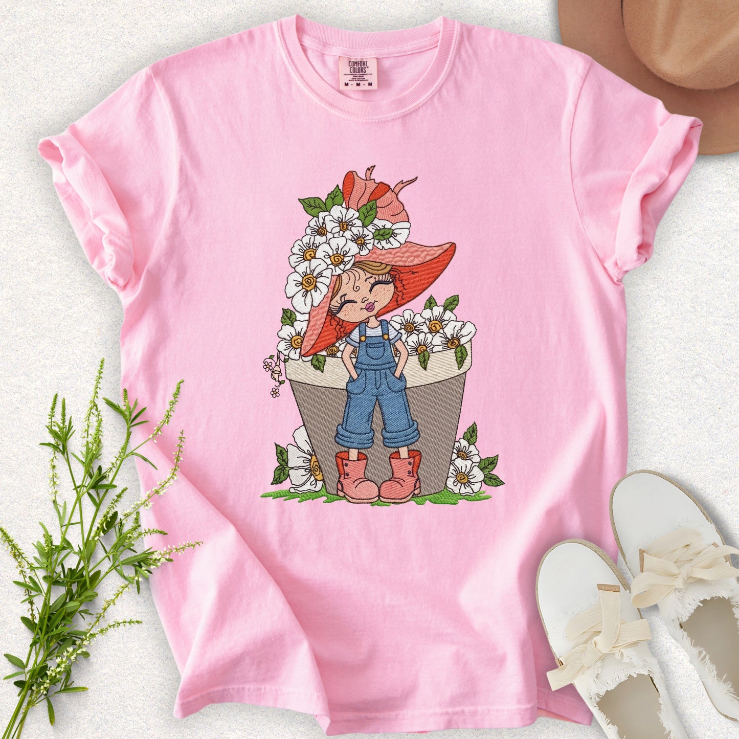 Faux Embroidery Life in Full Bloom Tee