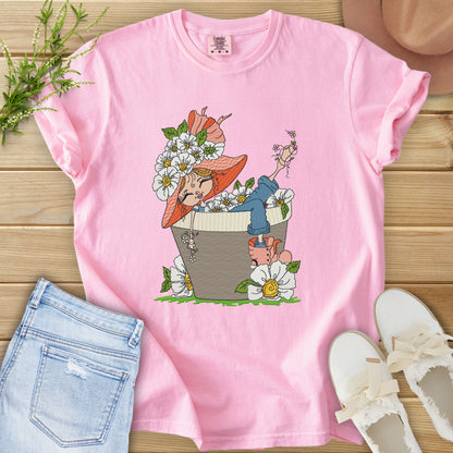 Faux Embroidery Life in Full Bloom Tee
