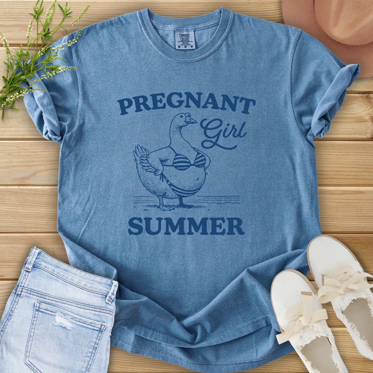 Pregnant Girl Summer Humor Tee