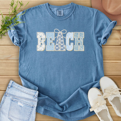 Faux Pearl Patch BEACH Tee