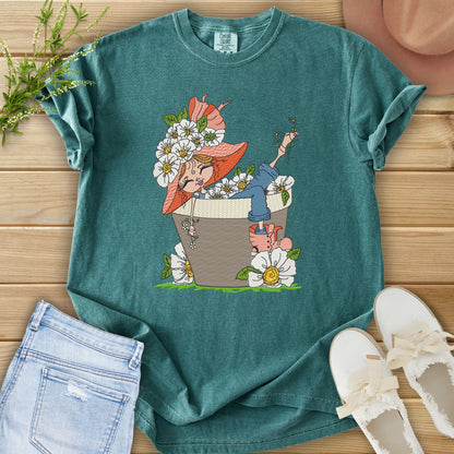 Faux Embroidery Life in Full Bloom Tee