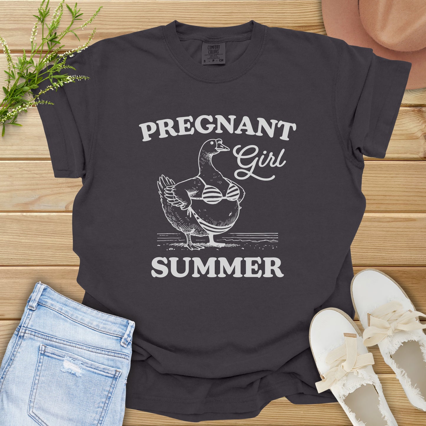 Pregnant Girl Summer Humor Tee
