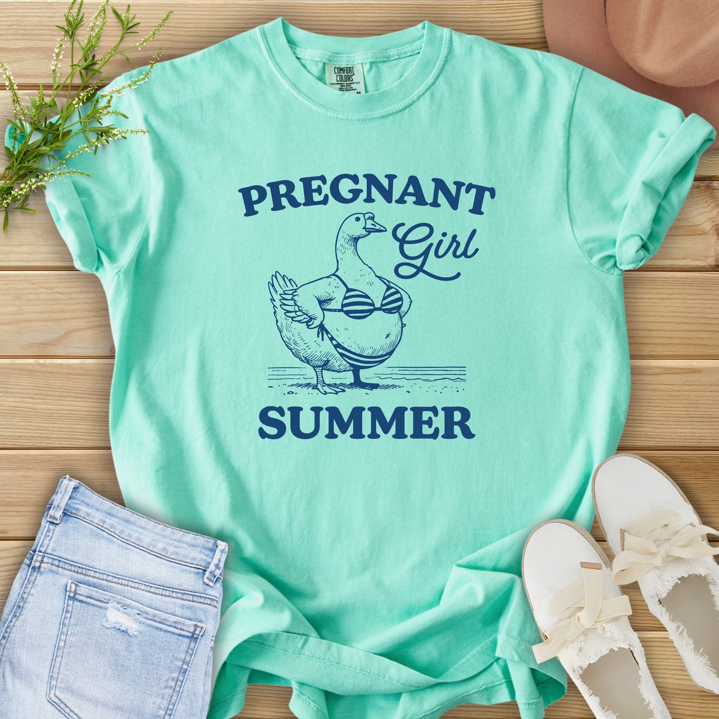 Pregnant Girl Summer Humor Tee