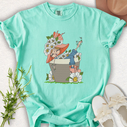 Faux Embroidery Life in Full Bloom Tee