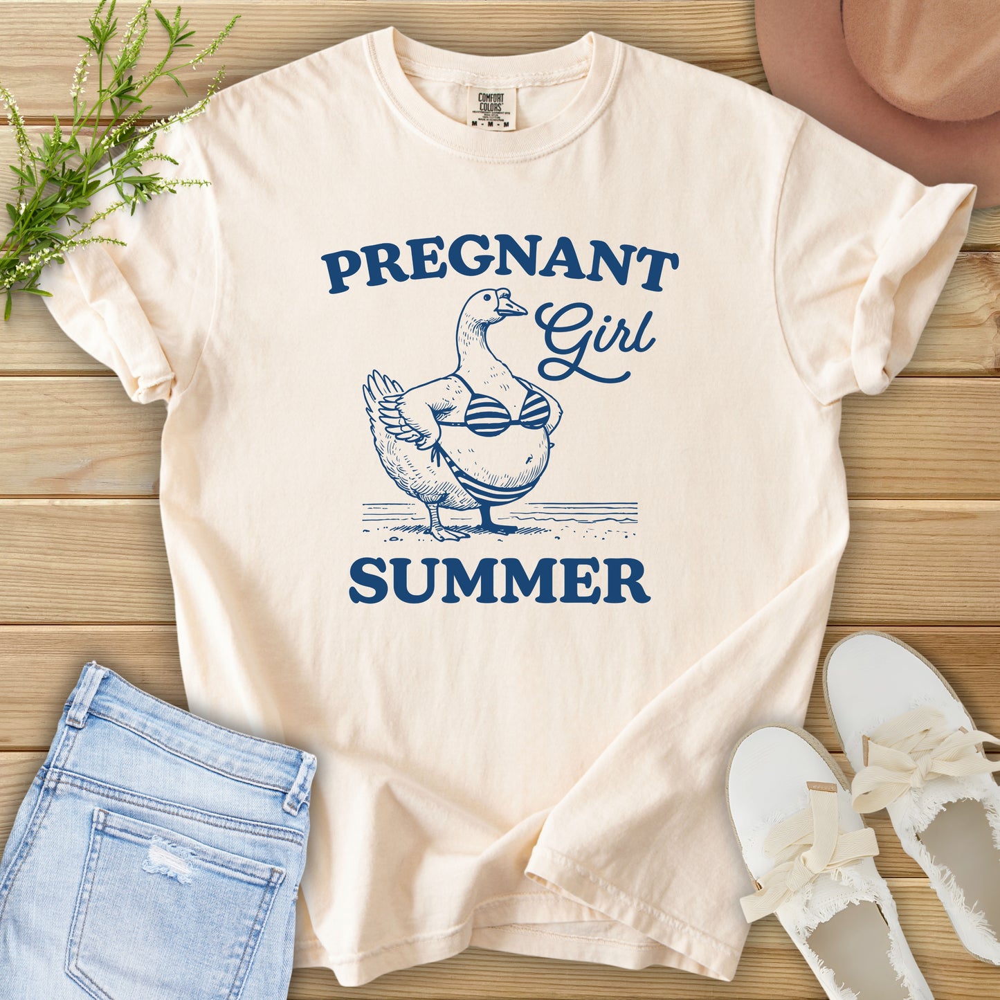 Pregnant Girl Summer Humor Tee