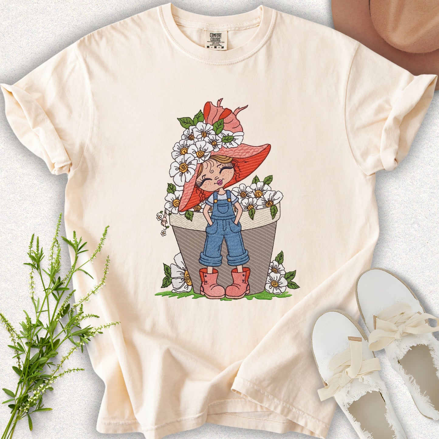 Faux Embroidery Life in Full Bloom Tee