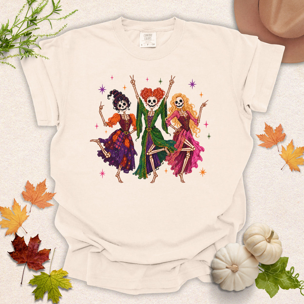 Classic Hocus Pocus Skeleton Sisters Tee