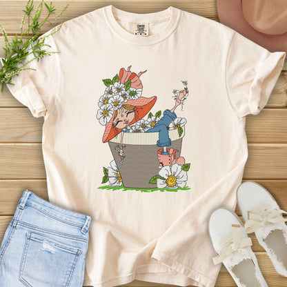 Faux Embroidery Life in Full Bloom Tee