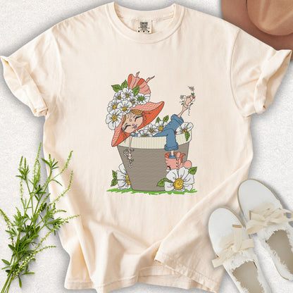 Faux Embroidery Life in Full Bloom Tee