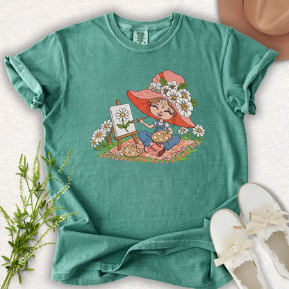 Faux Embroidery Life in Full Bloom Tee