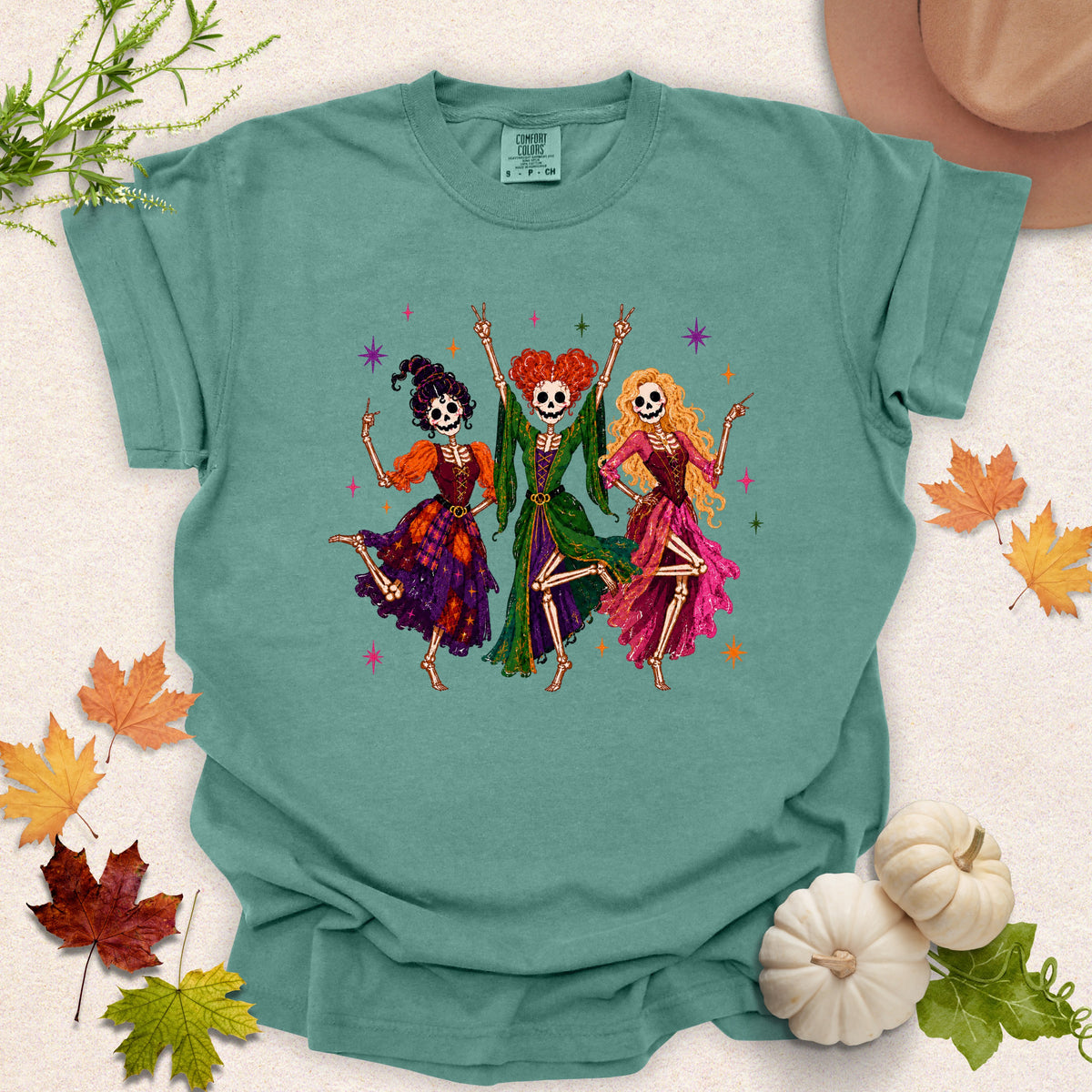 Classic Hocus Pocus Skeleton Sisters Tee
