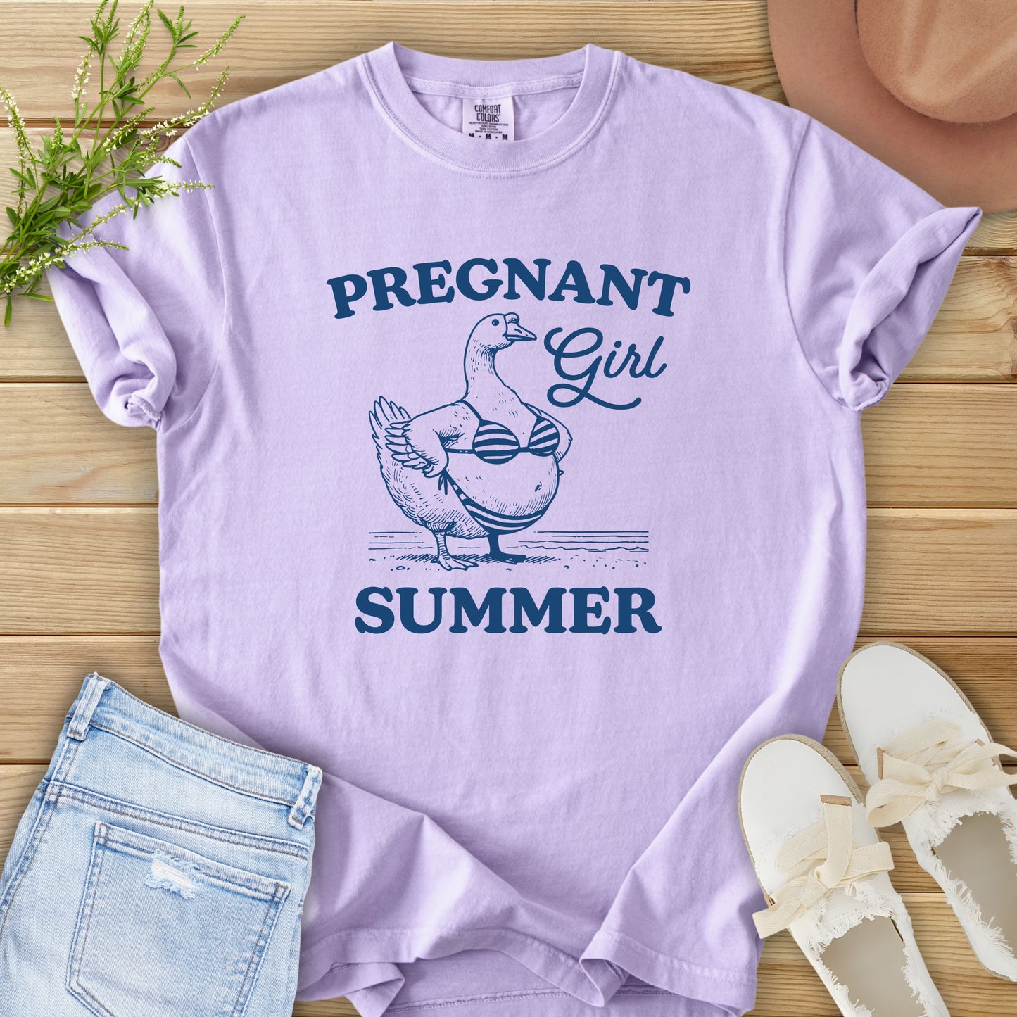Pregnant Girl Summer Humor Tee