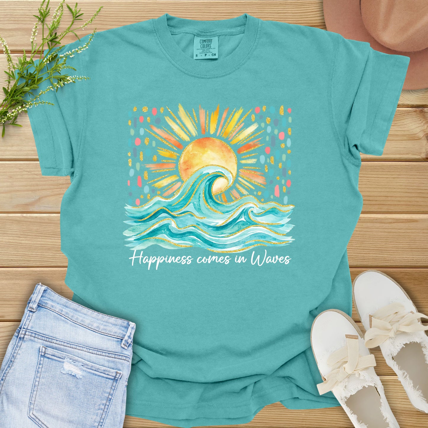 Happiness Comes in Waves Tee