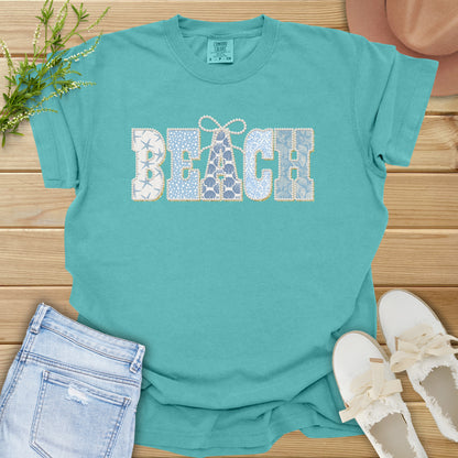 Faux Pearl Patch BEACH Tee