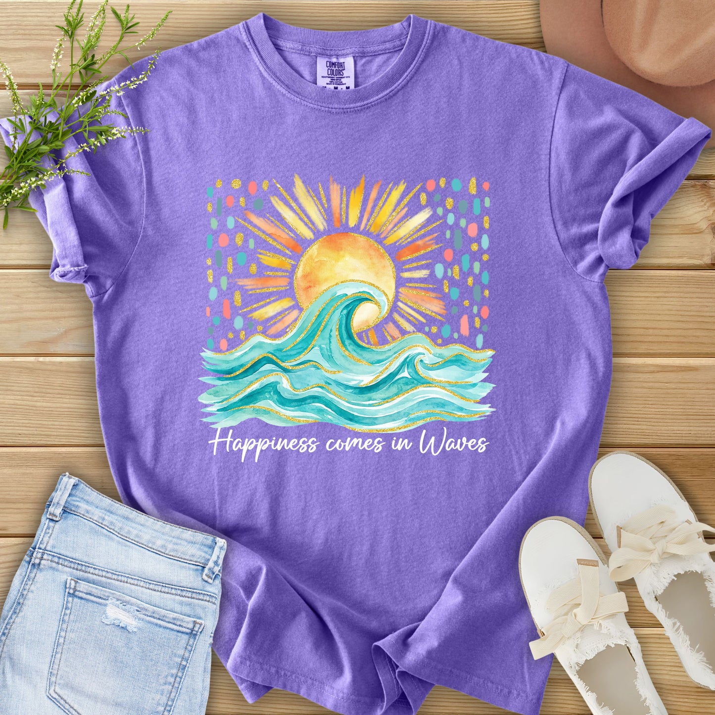 Happiness Comes in Waves Tee