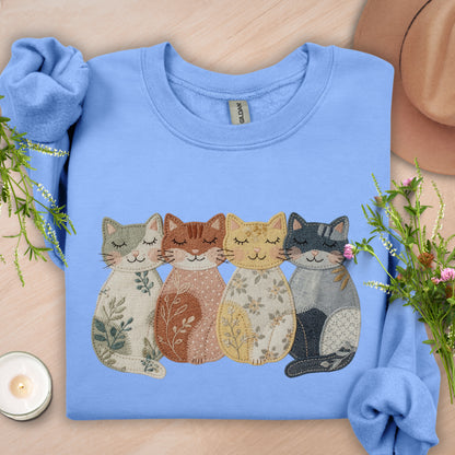 Faux Embroidery Cat Besties