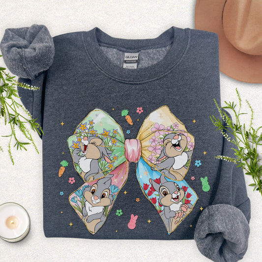 Easter Bunnies Bow Sweatshirt