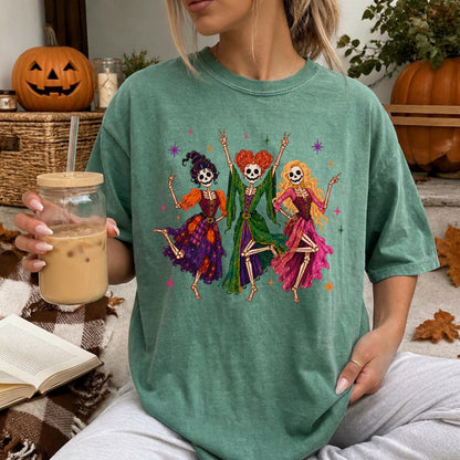 Classic Hocus Pocus Skeleton Sisters Tee