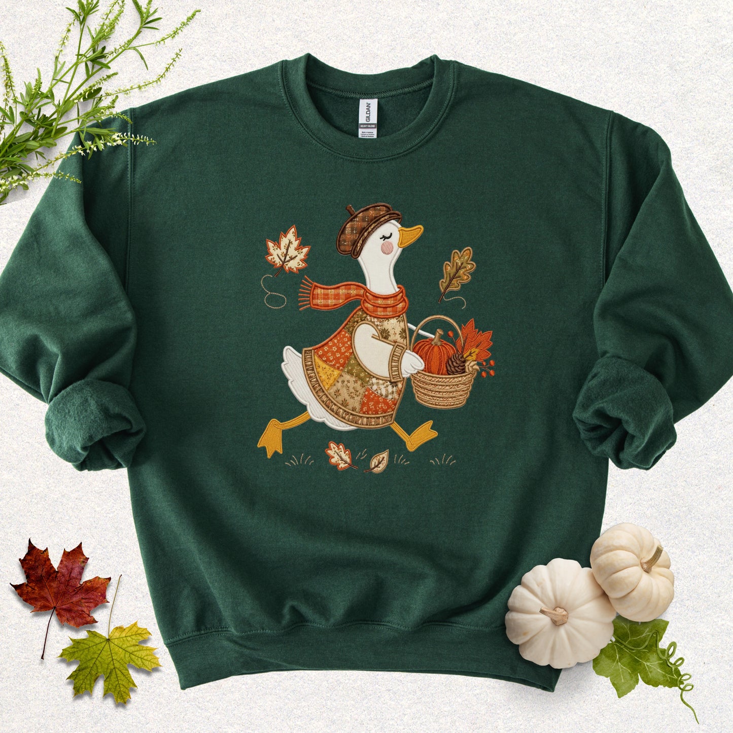 Faux Patchwork Fall in Full Feather Sweatshirt