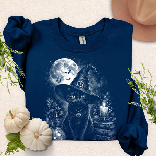 Black Witchy Cat Sweatshirt