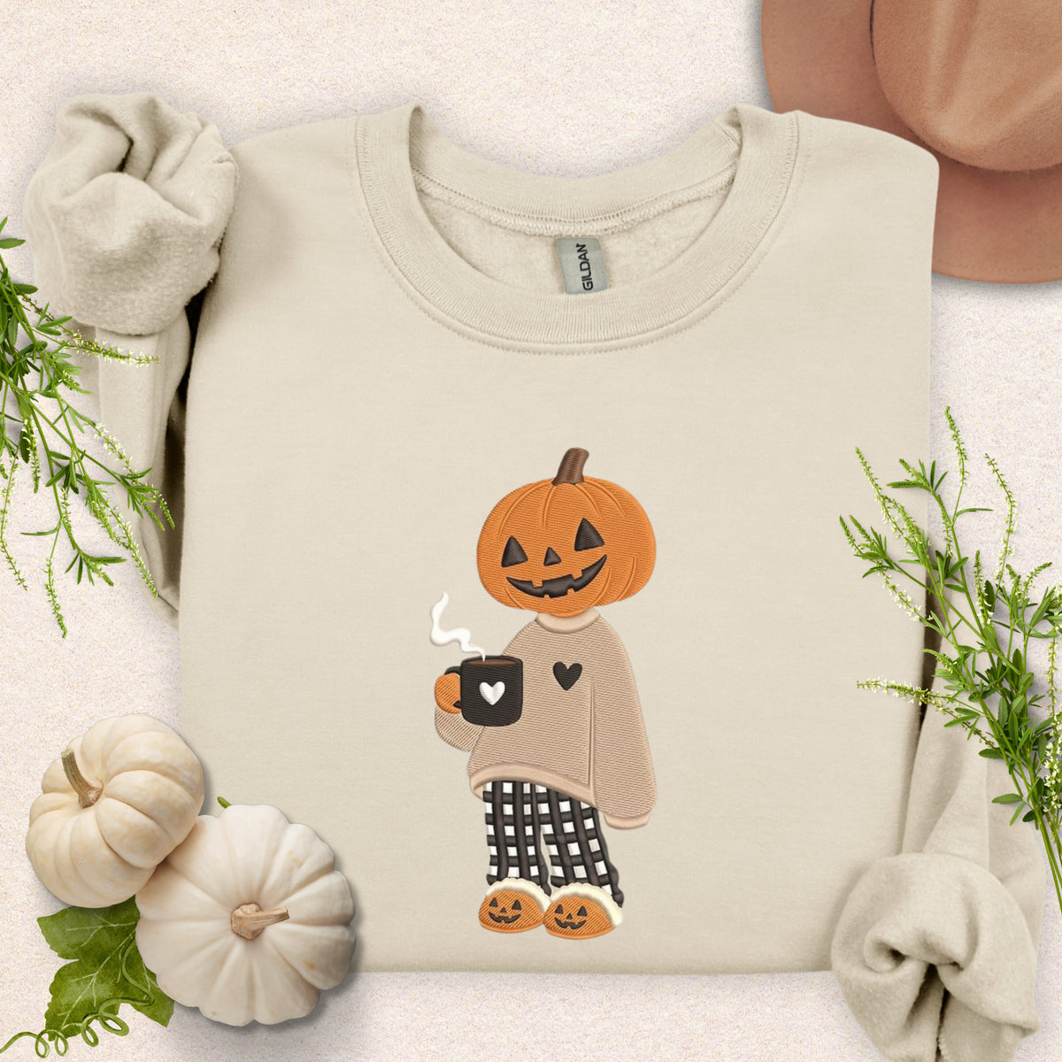 Embroidered Pumpkin Head Cutie Sweatshirt