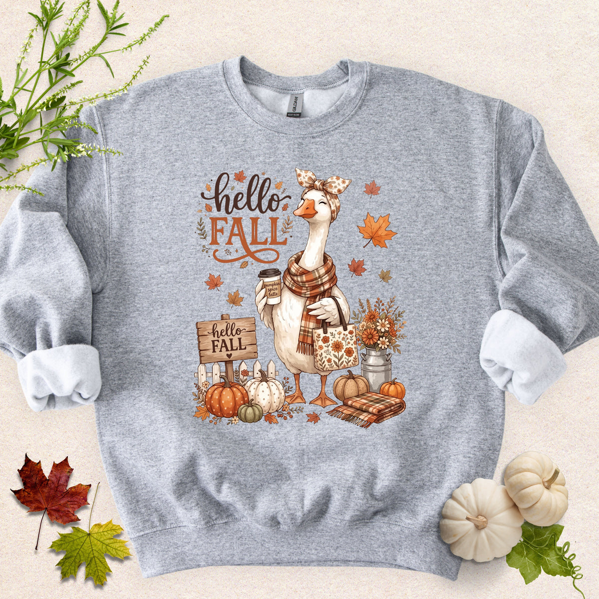 Hello Fall Mama Goose Sweatshirt