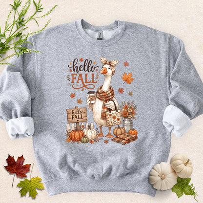 Hello Fall Mama Goose Sweatshirt