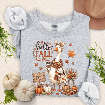 Hello Fall Mama Goose Sweatshirt