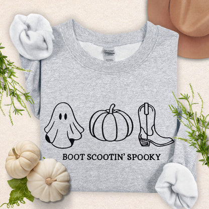 Embroidered Boot Scootin Spooky Sweatshirt