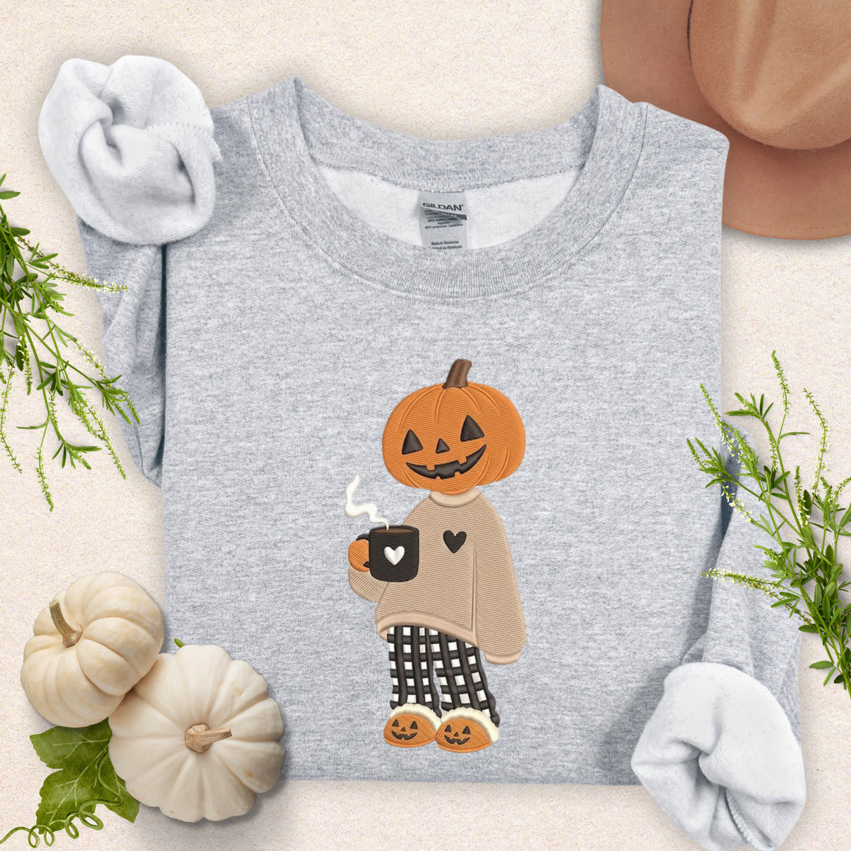 Embroidered Pumpkin Head Cutie Sweatshirt