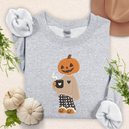 Embroidered Pumpkin Head Cutie Sweatshirt