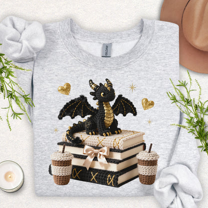 Faux Knit Book Dragon Sweatshirt