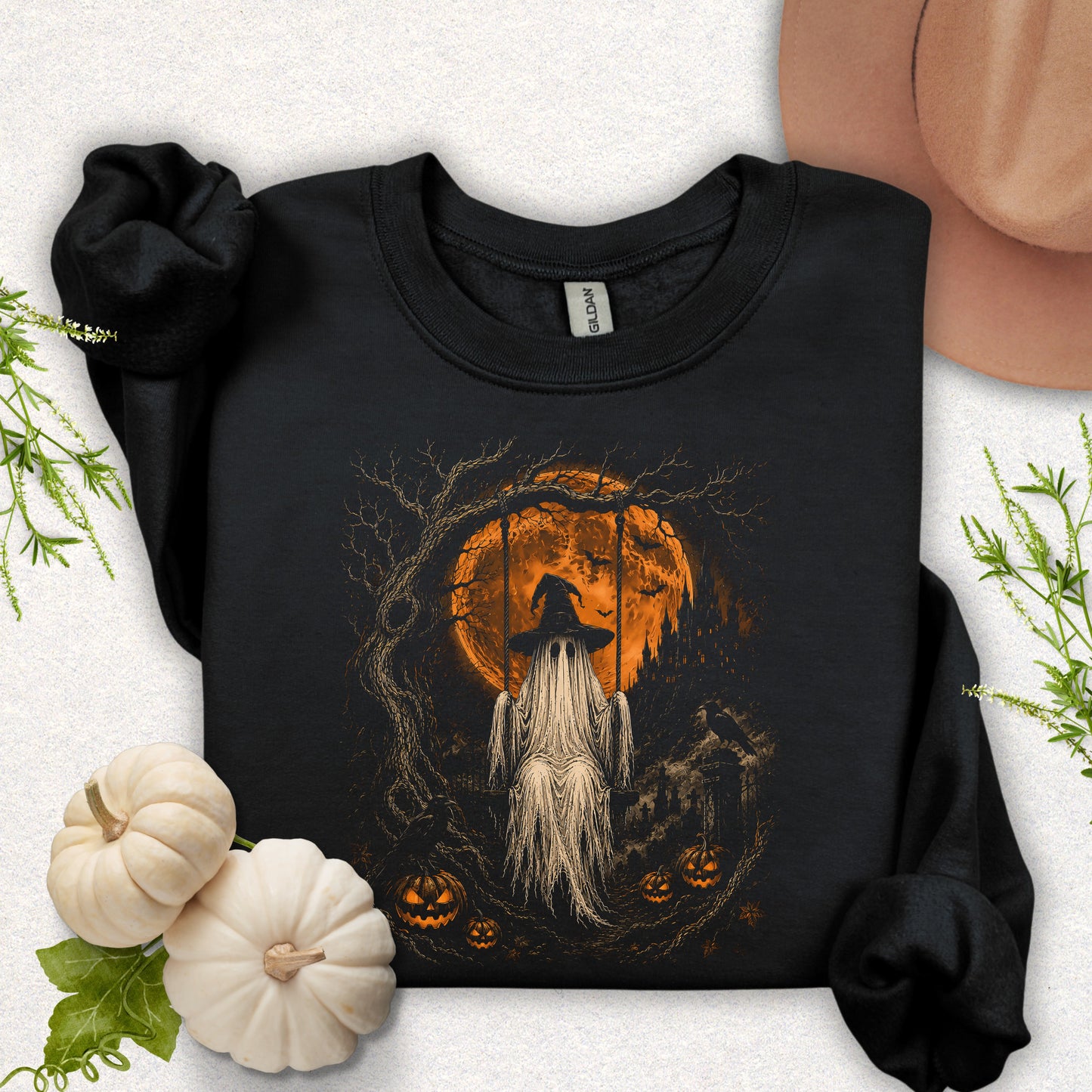 Witchy Ghost on Swing Sweatshirt