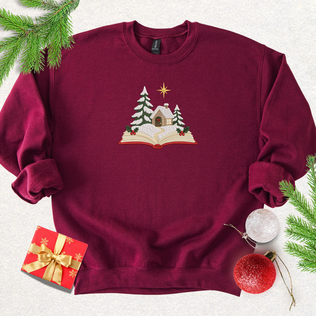 Embroidered Christmas Story Book Sweatshirt