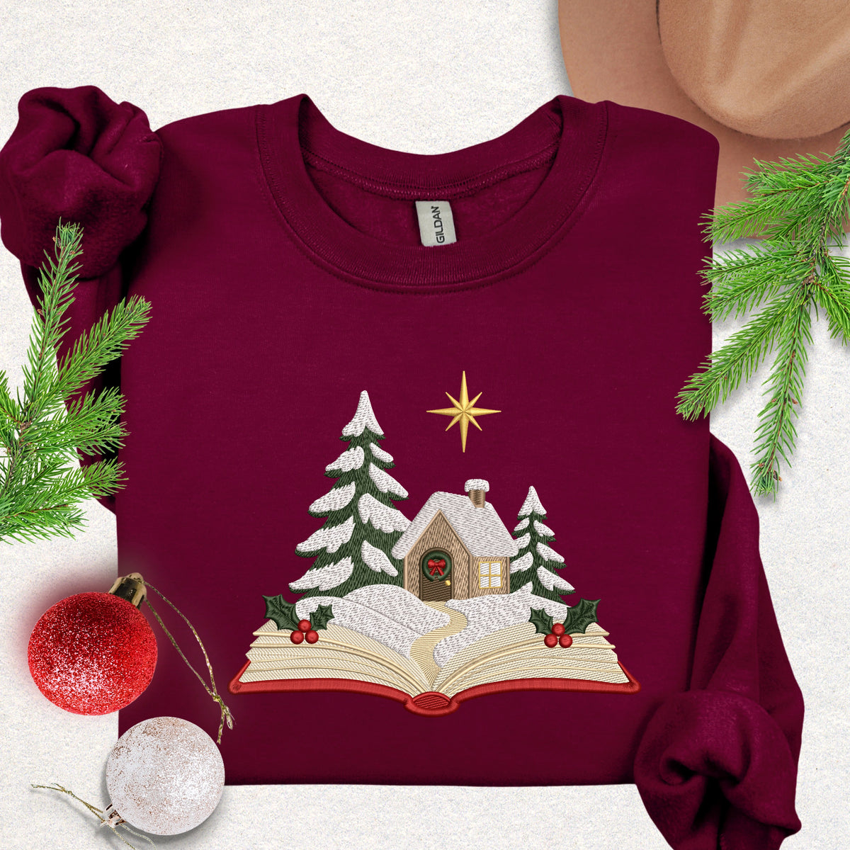 Embroidered Christmas Story Book Sweatshirt