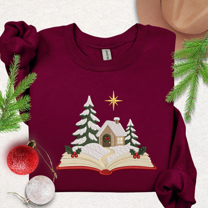 Embroidered Christmas Story Book Sweatshirt