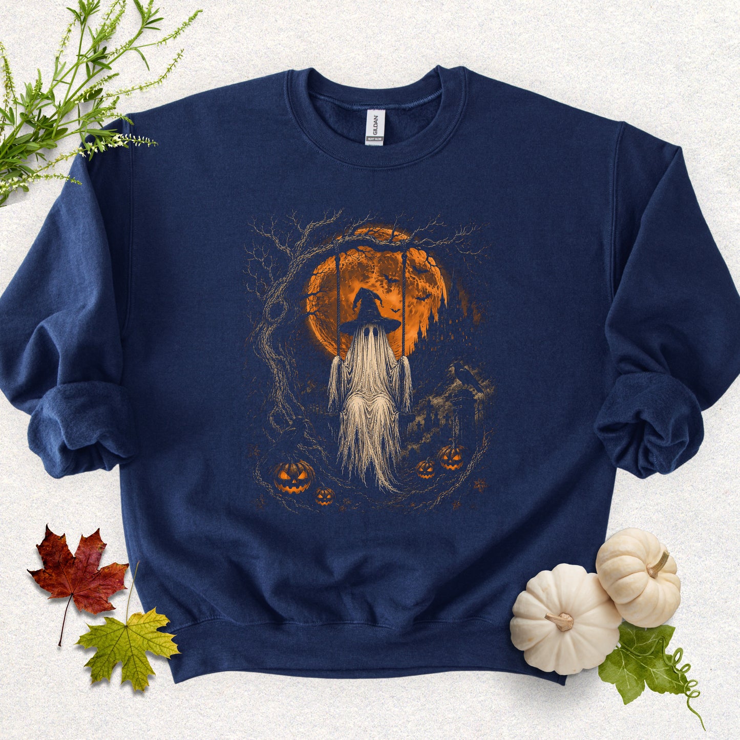 Witchy Ghost on Swing Sweatshirt