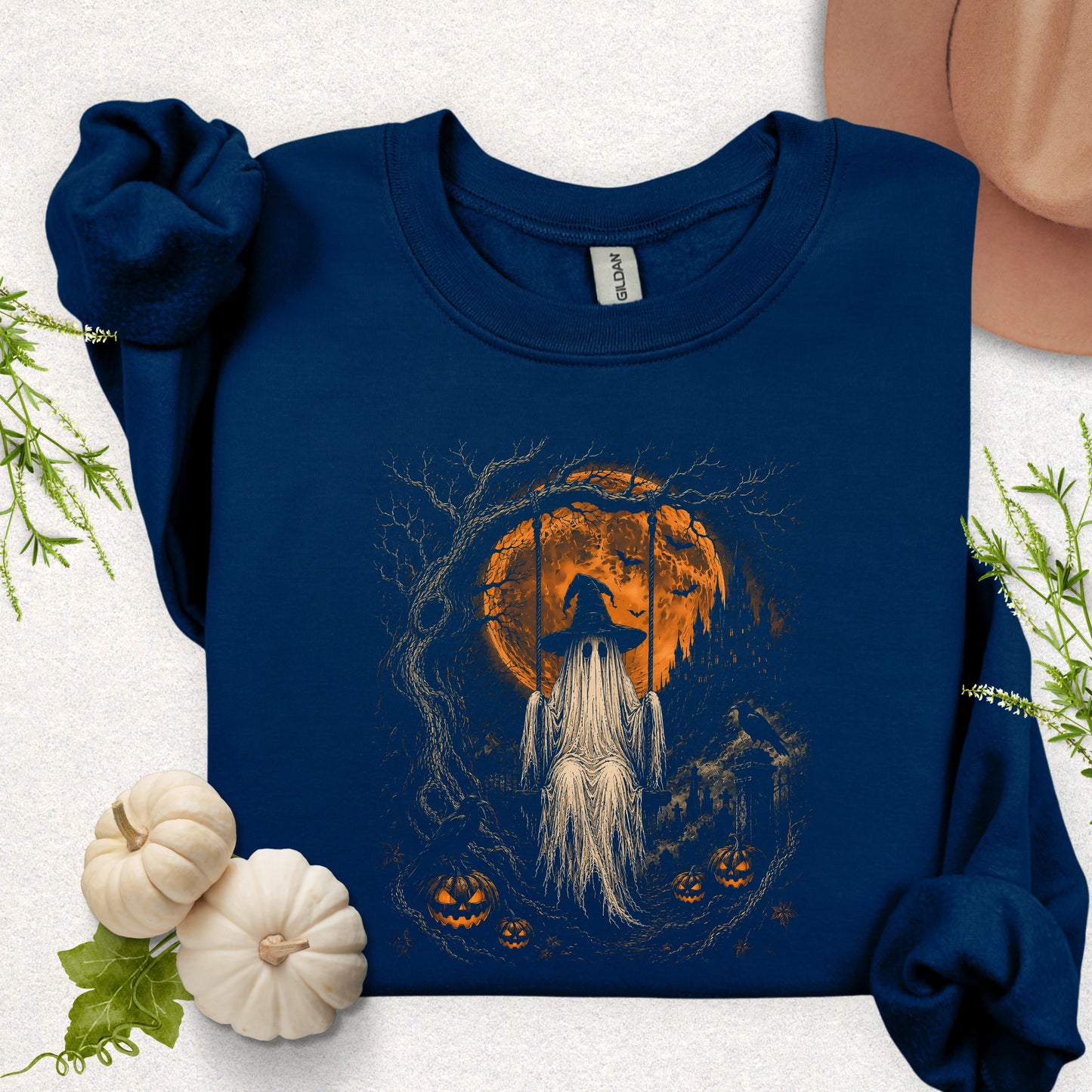 Witchy Ghost on Swing Sweatshirt