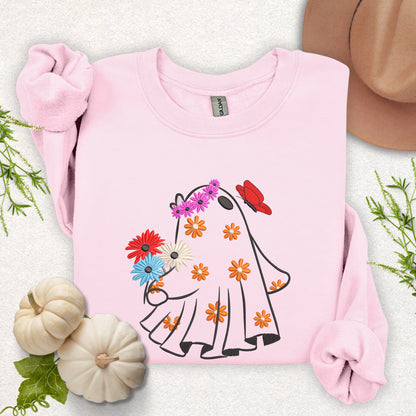 Embroidered Floral Ghost Sweatshirt