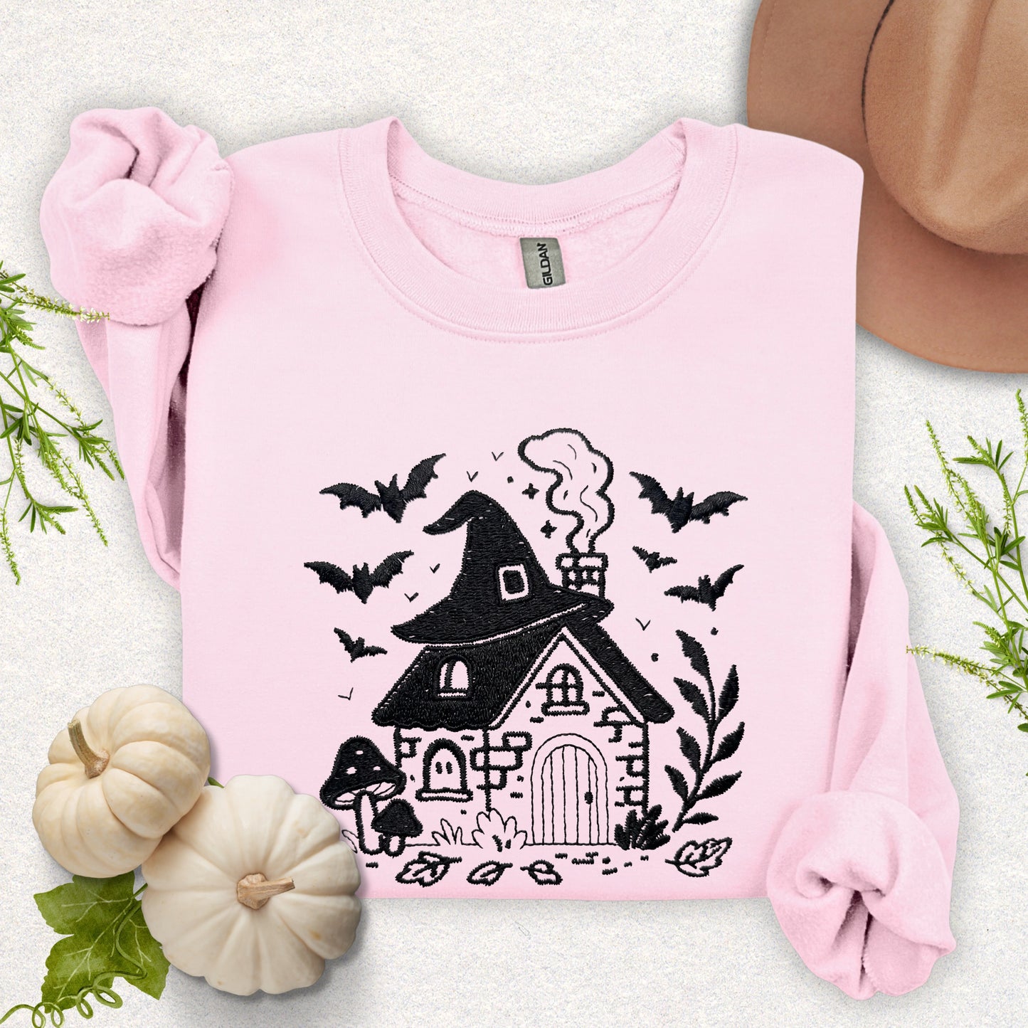 Embroidered Little Witches House Sweatshirt