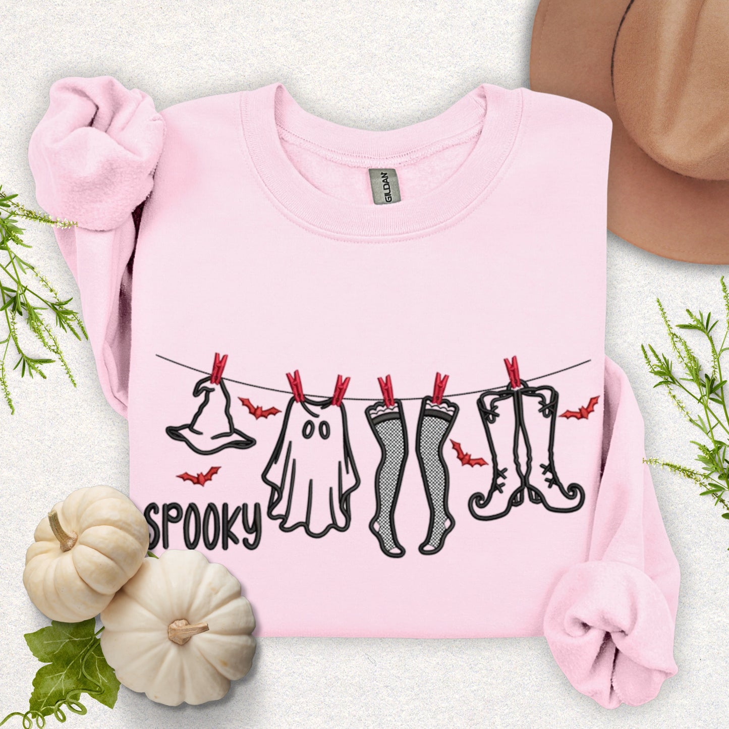 Embroidered Spooky Laundry Day Sweatshirt
