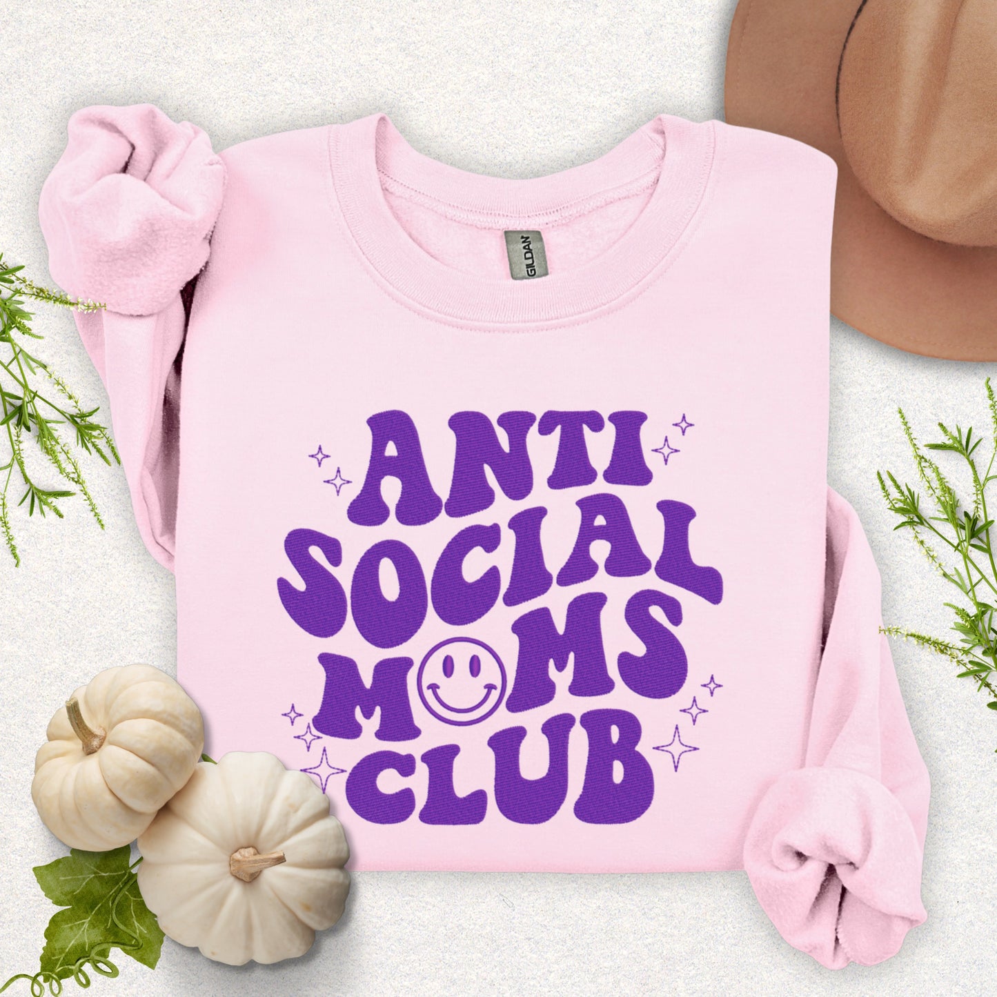 Embroidered Anti Social Moms Club Sweatshirt