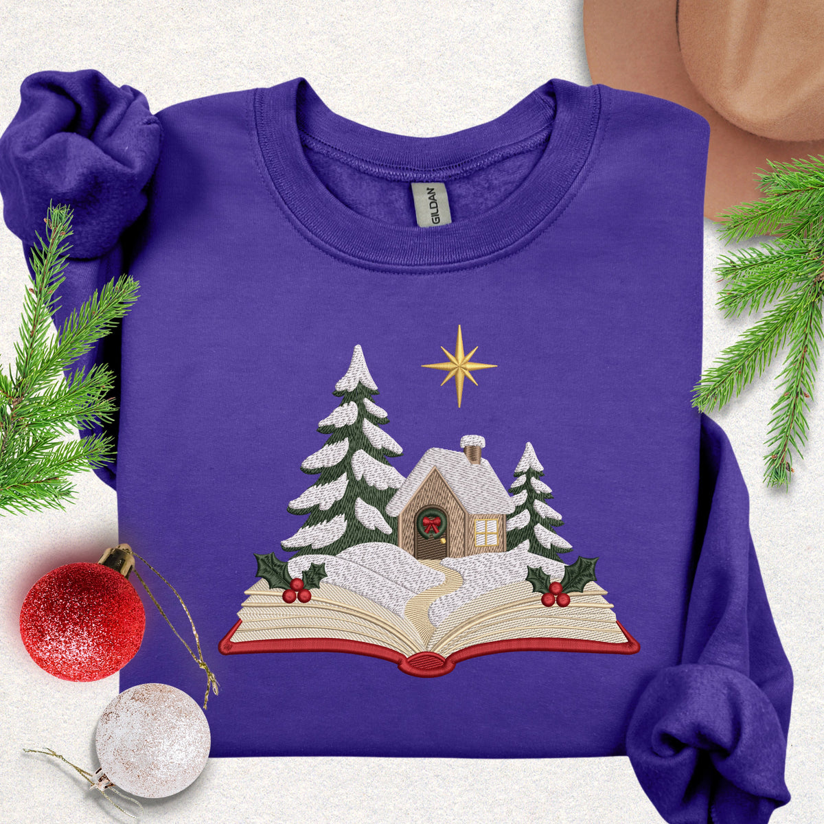 Embroidered Christmas Story Book Sweatshirt