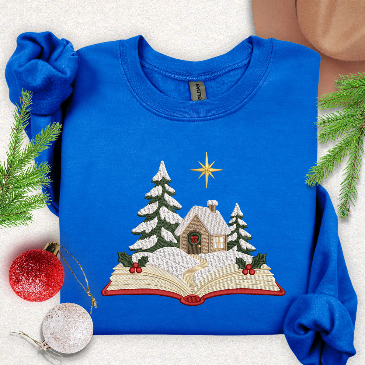 Embroidered Christmas Story Book Sweatshirt