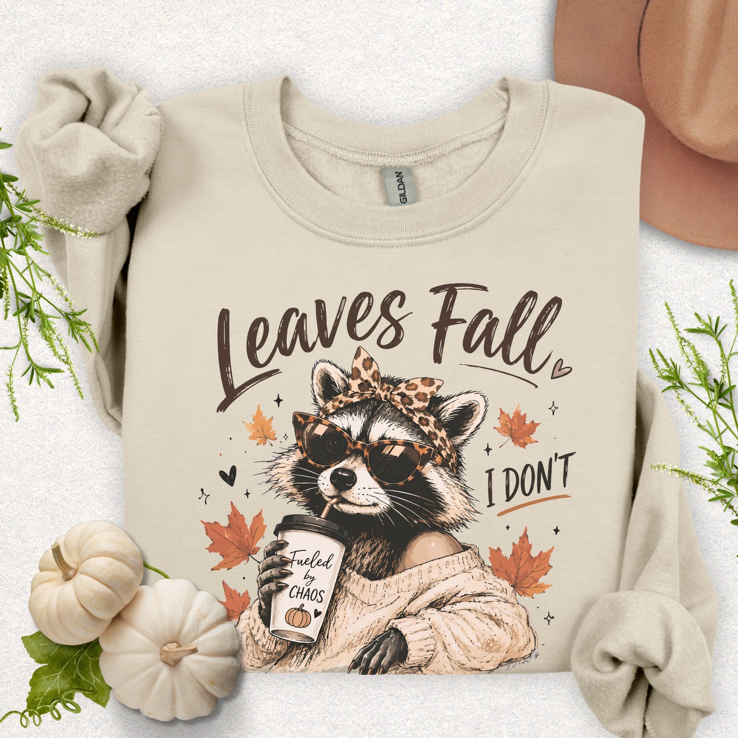Leaves Fall Racoon Sweatshirt